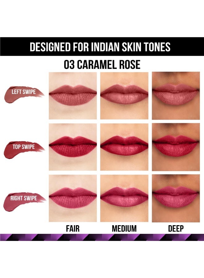 Staze 9to9 3 in 1 Lipstick | 3 Unique Shades in 1 | 12 HRS Long Lasting, Transferproof | Non-drying Formula with Intense Color Payoff | 03 Caramel Rose | 3.8 g - Image 3